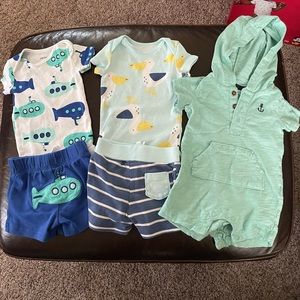 Lot of 3 baby boy nautical 3 month outfits